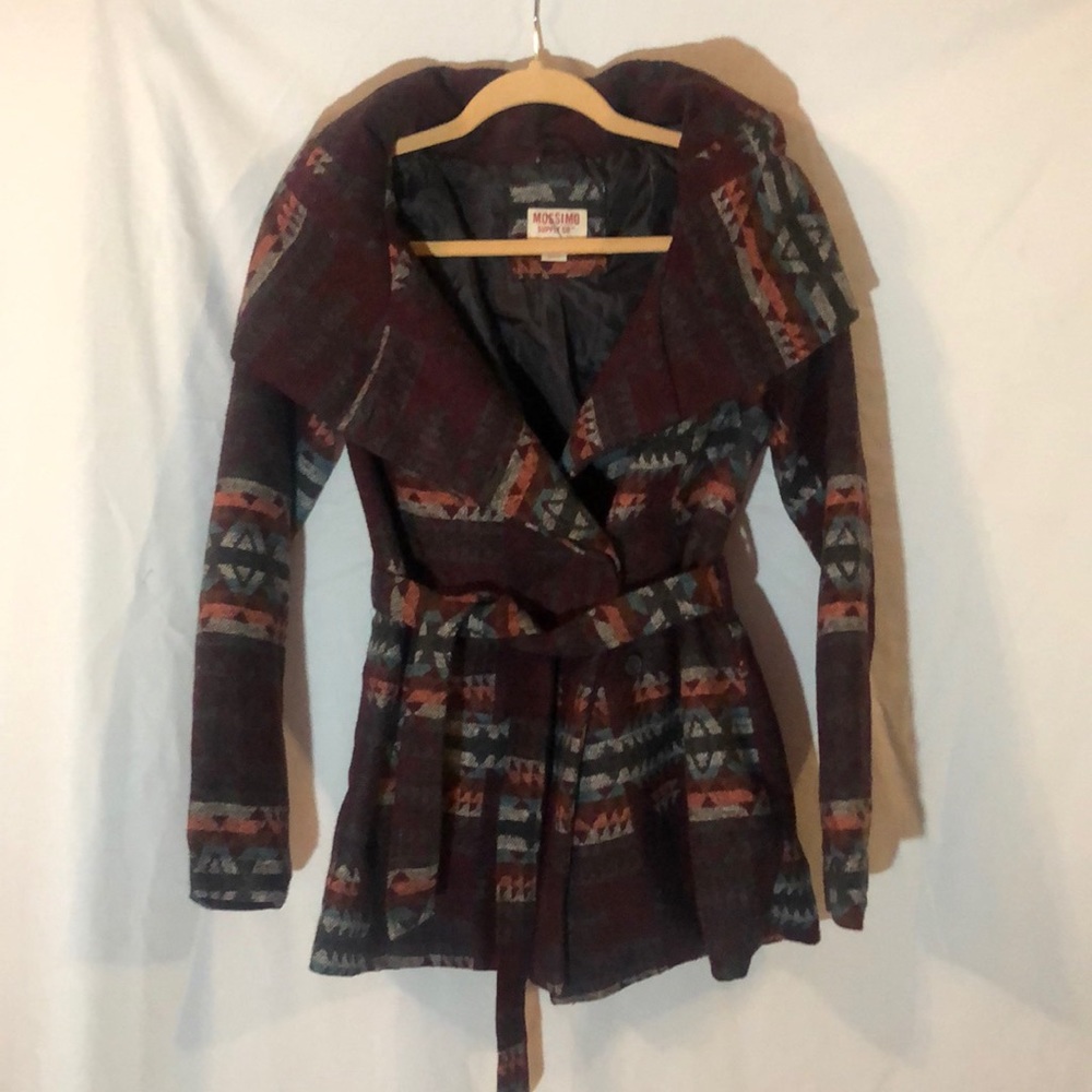 Pea coat with oversized hood